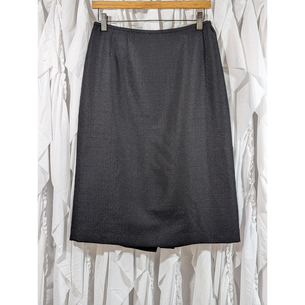 Evan-Picone Suit Skirt Size 8 Black Lined Knee Length Pencil Skirt VTG Y2K